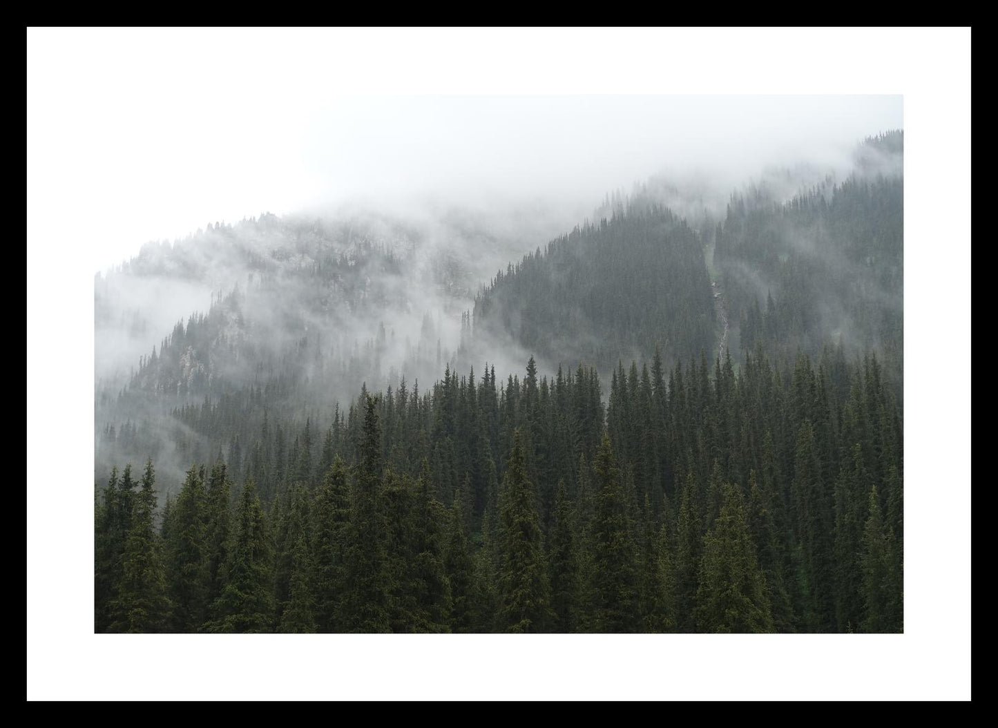 In the misty mountains of the Terskey Alatau Range (Issyk-Kul, June 2018) Framed Art Print