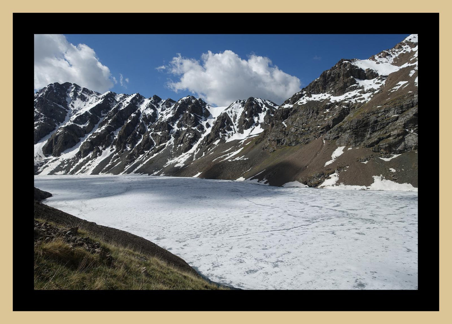 Ala-Kul frozen in early summer (Issyk-Kul, June 2018) Framed Art Print