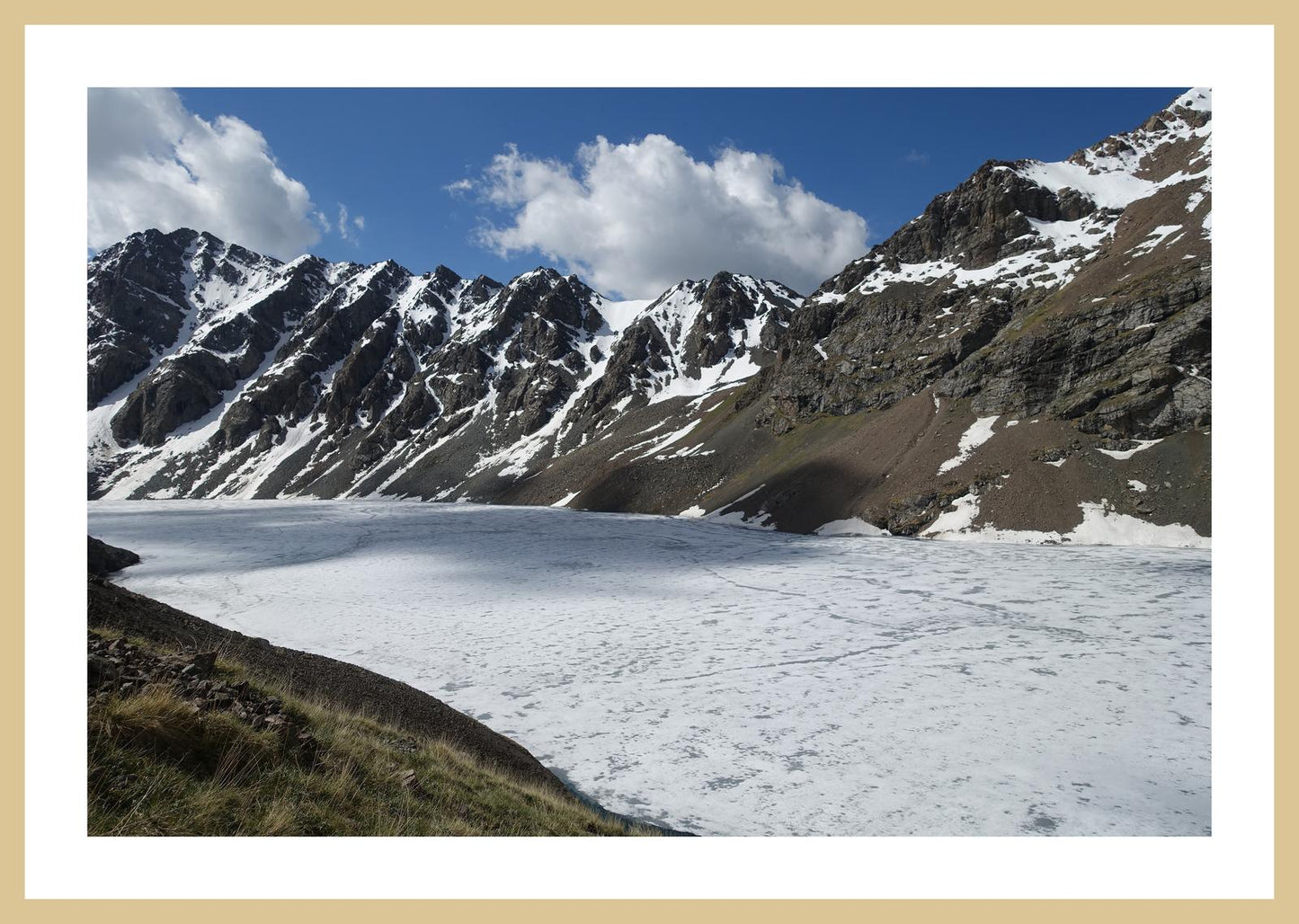 Ala-Kul frozen in early summer (Issyk-Kul, June 2018) Framed Art Print