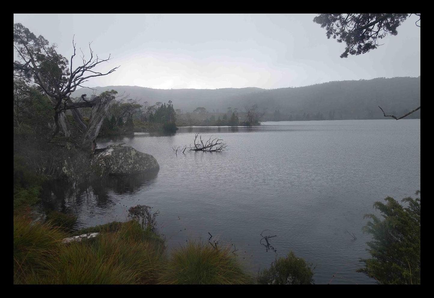 Lake Windermere on a cold, dark day (May 2019) Framed Art Print