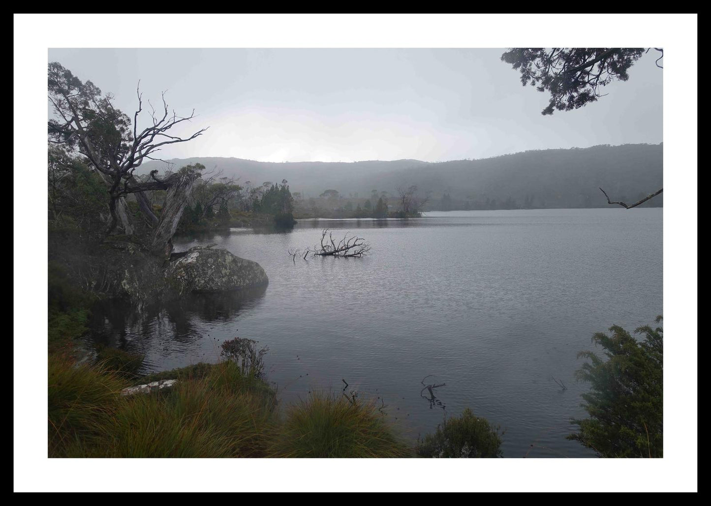 Lake Windermere on a cold, dark day (May 2019) Framed Art Print