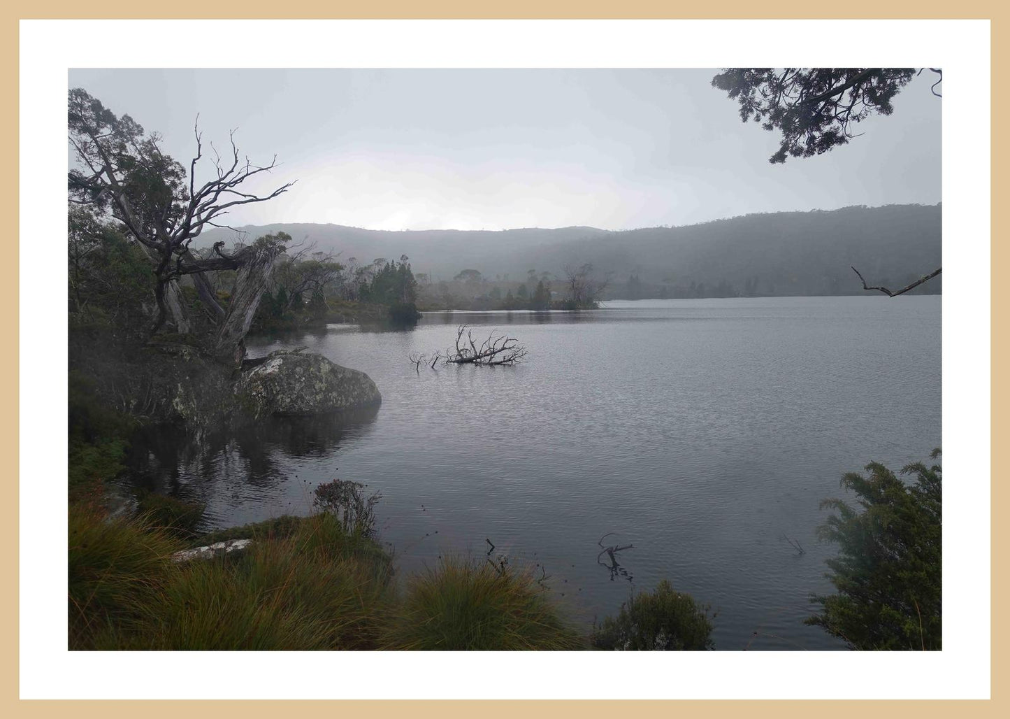 Lake Windermere on a cold, dark day (May 2019) Framed Art Print