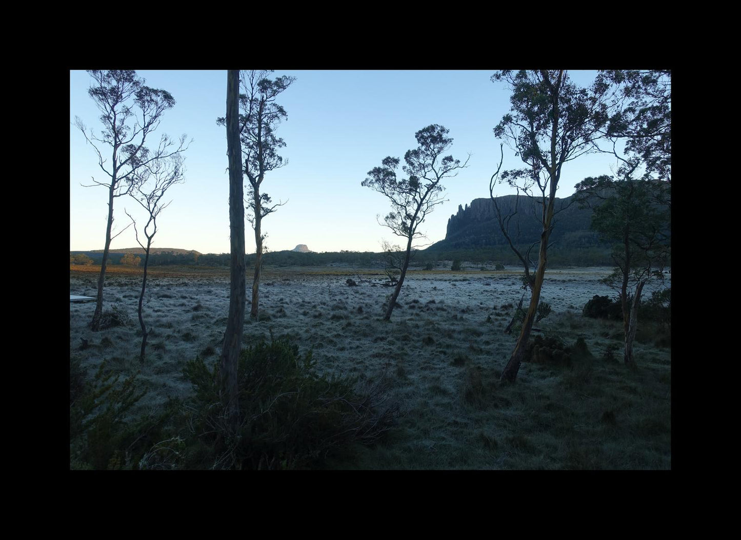 Mount Oakleigh at dawn (Tasmania, May 2019) Framed Art Print