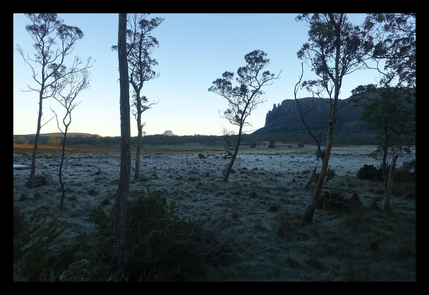 Mount Oakleigh at dawn (Tasmania, May 2019) Framed Art Print