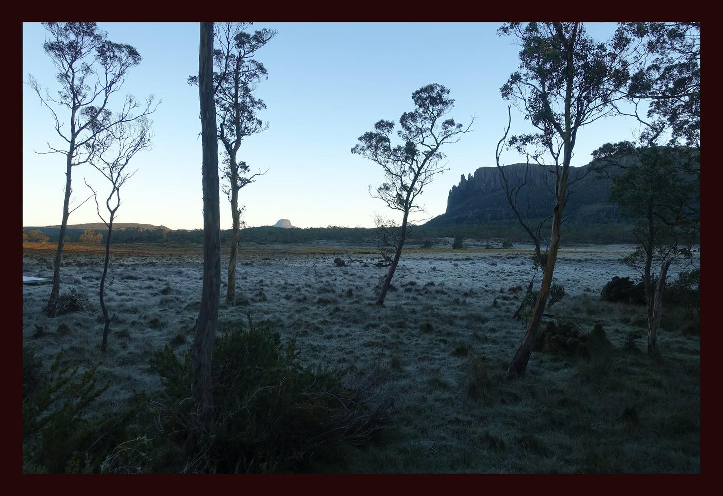 Mount Oakleigh at dawn (Tasmania, May 2019) Framed Art Print