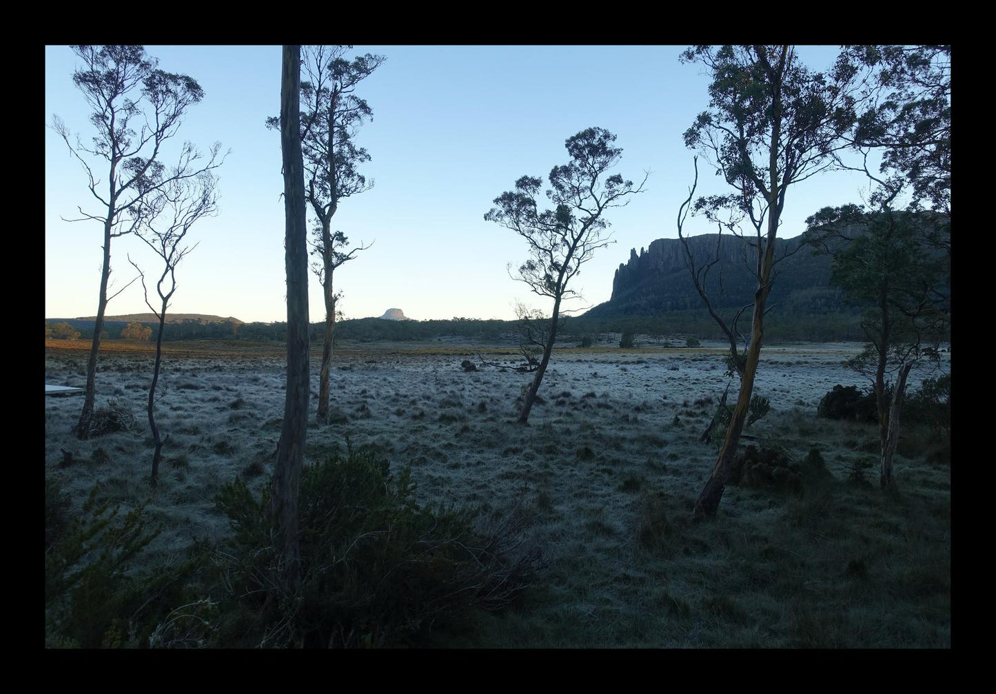 Mount Oakleigh at dawn (Tasmania, May 2019) Framed Art Print