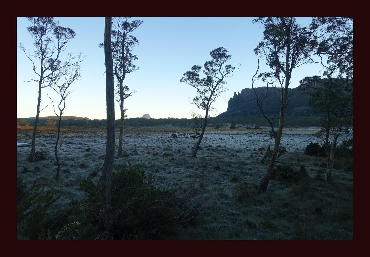 Mount Oakleigh at dawn (Tasmania, May 2019) Framed Art Print