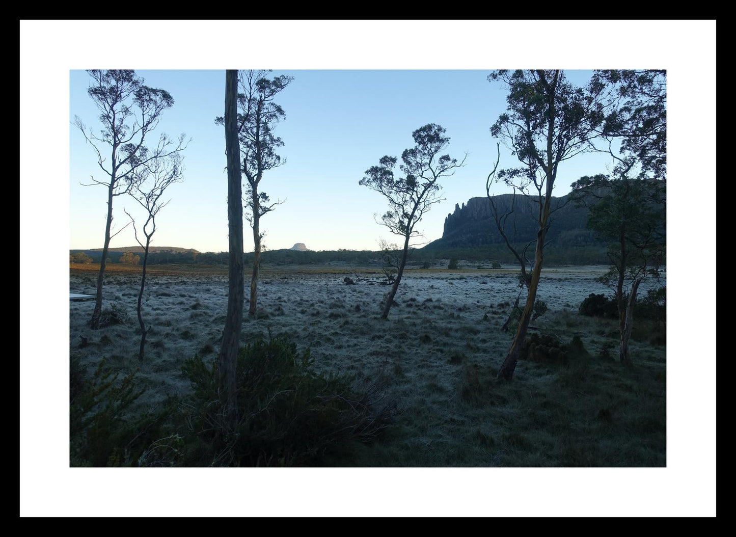 Mount Oakleigh at dawn (Tasmania, May 2019) Framed Art Print