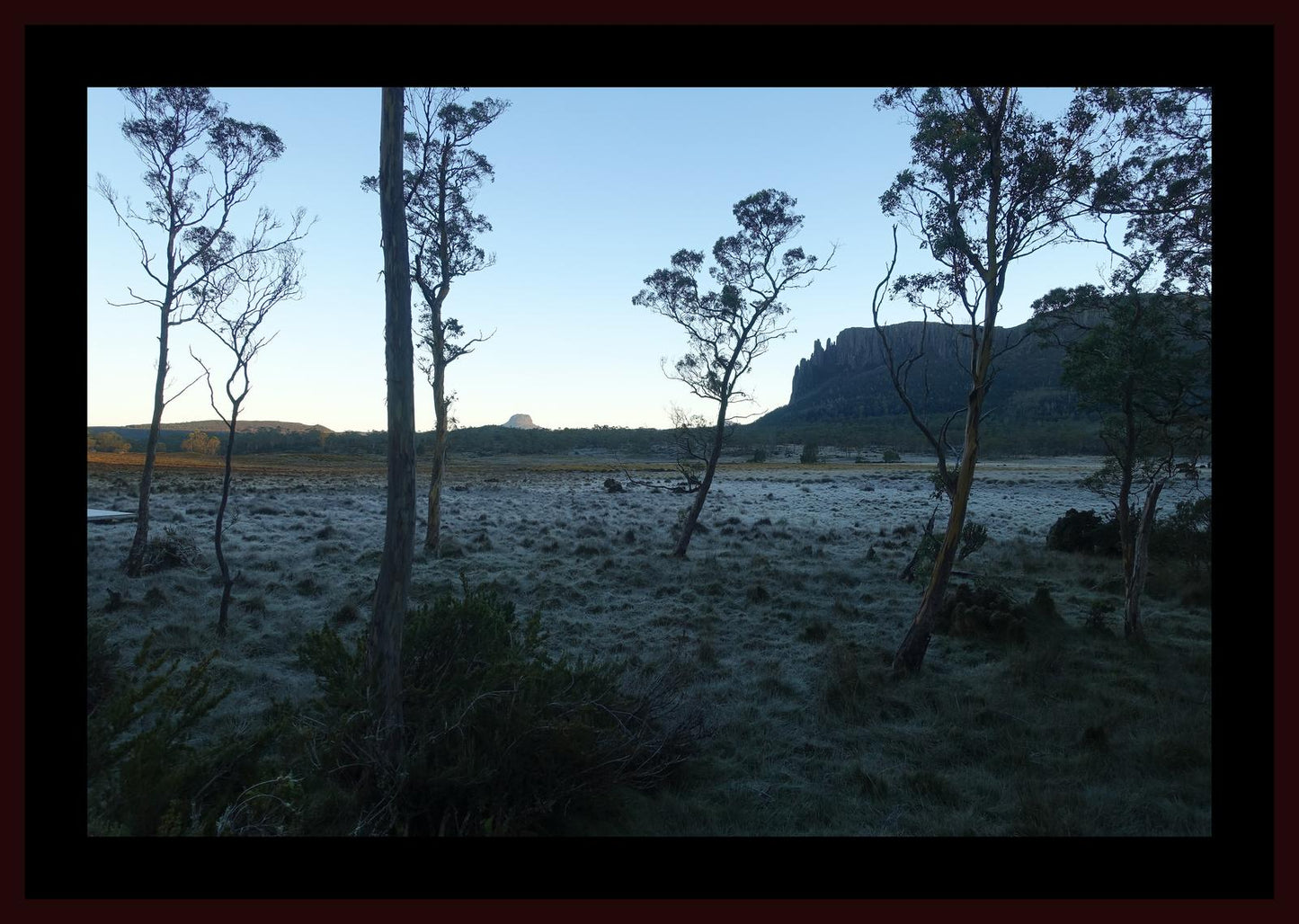 Mount Oakleigh at dawn (Tasmania, May 2019) Framed Art Print