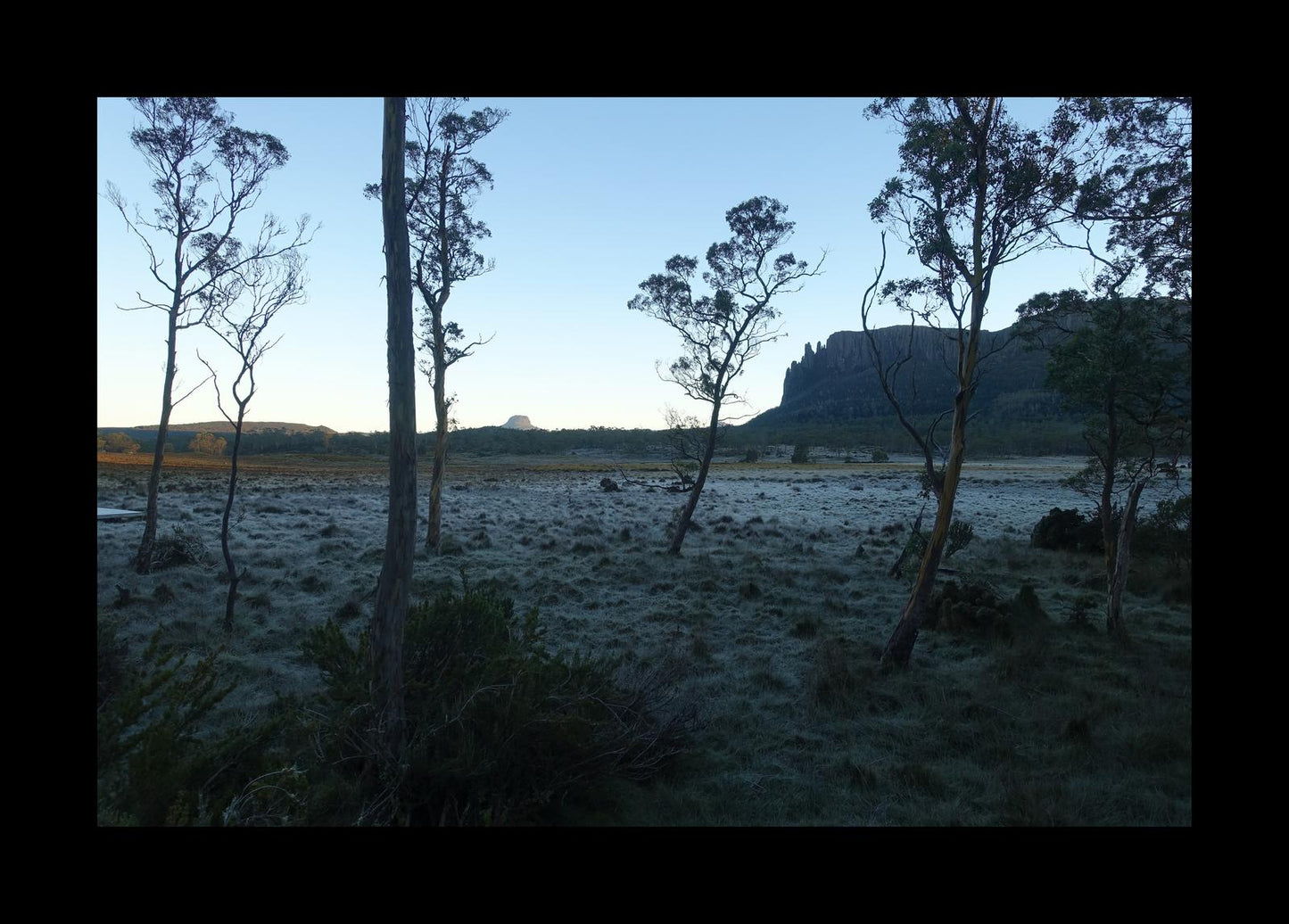 Mount Oakleigh at dawn (Tasmania, May 2019) Framed Art Print