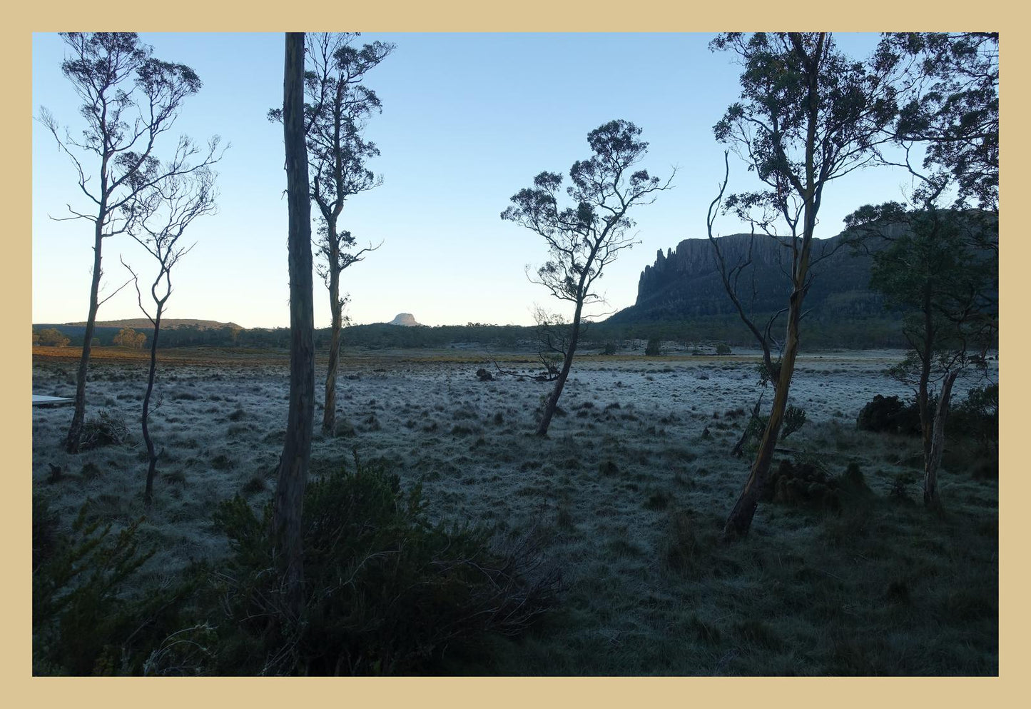 Mount Oakleigh at dawn (Tasmania, May 2019) Framed Art Print