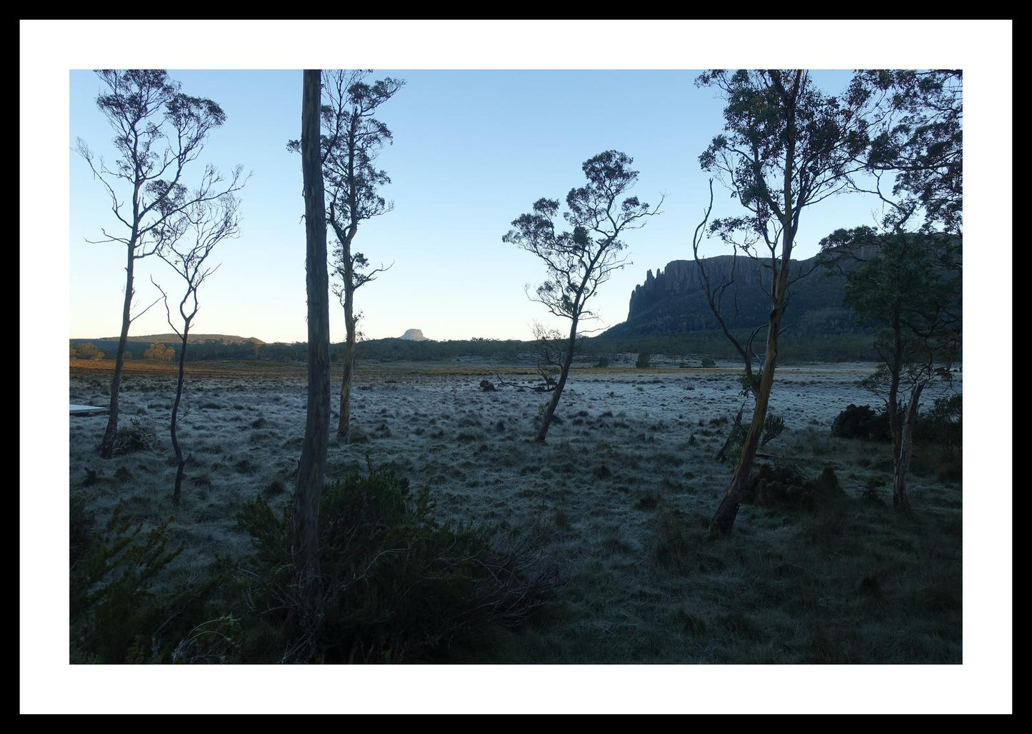 Mount Oakleigh at dawn (Tasmania, May 2019) Framed Art Print