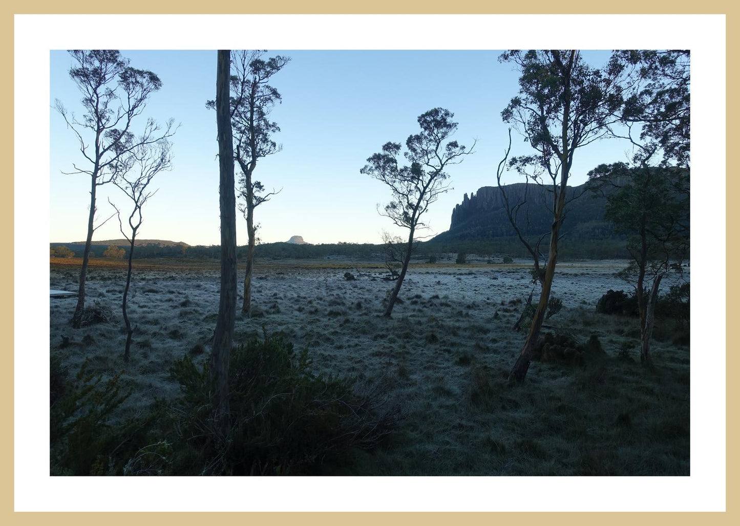 Mount Oakleigh at dawn (Tasmania, May 2019) Framed Art Print