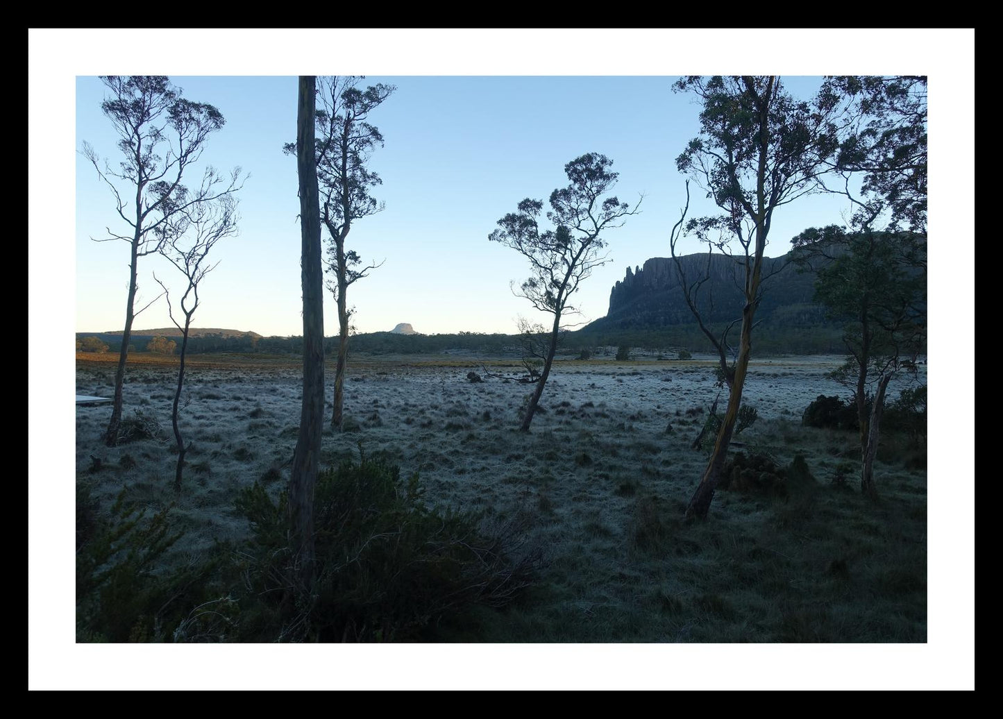 Mount Oakleigh at dawn (Tasmania, May 2019) Framed Art Print