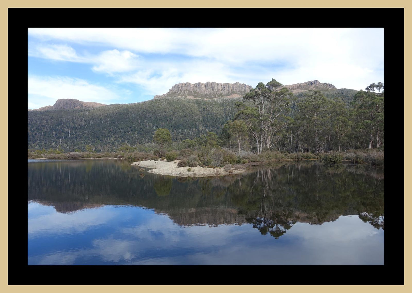 Lake St Claire and Mount Olympus (Tasmania, May 2019) Framed Art Print