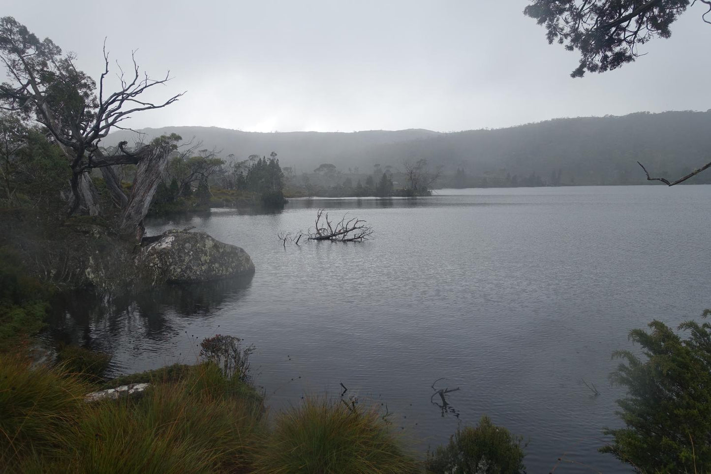 Lake Windermere on a cold, dark day (May 2019) Framed Art Print