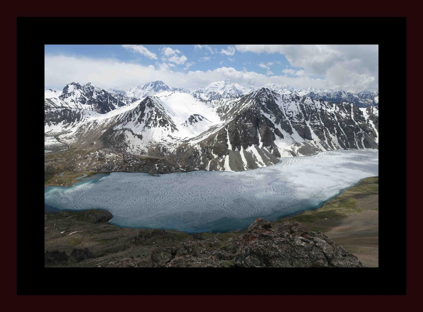 Ala-Kul Lake and the Terskey Alatau Mountains (Issyk-Kul, June 2018) Framed Art Print