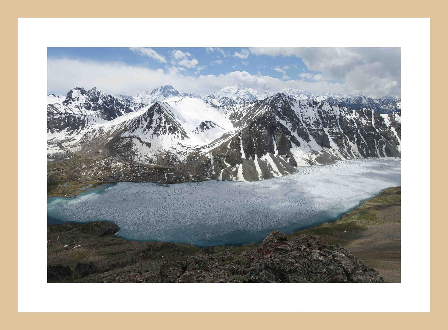 Ala-Kul Lake and the Terskey Alatau Mountains (Issyk-Kul, June 2018) Framed Art Print