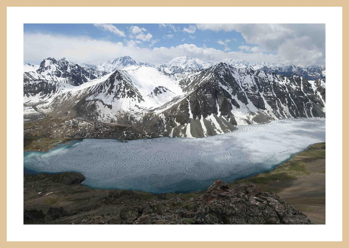 Ala-Kul Lake and the Terskey Alatau Mountains (Issyk-Kul, June 2018) Framed Art Print