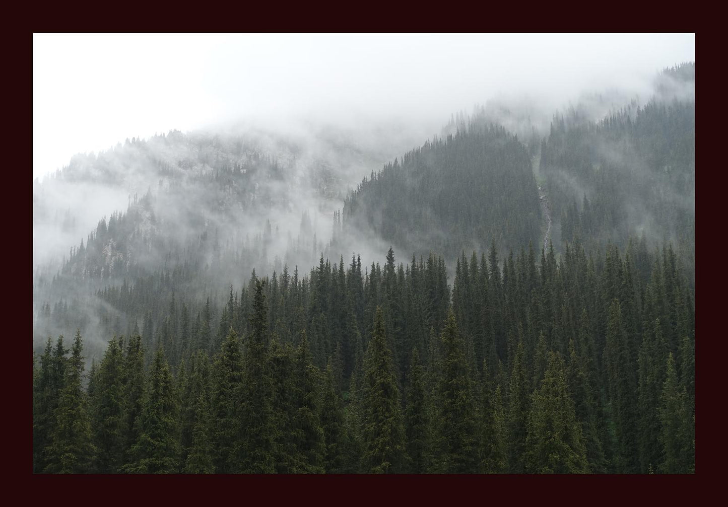 In the misty mountains of the Terskey Alatau Range (Issyk-Kul, June 2018) Framed Art Print