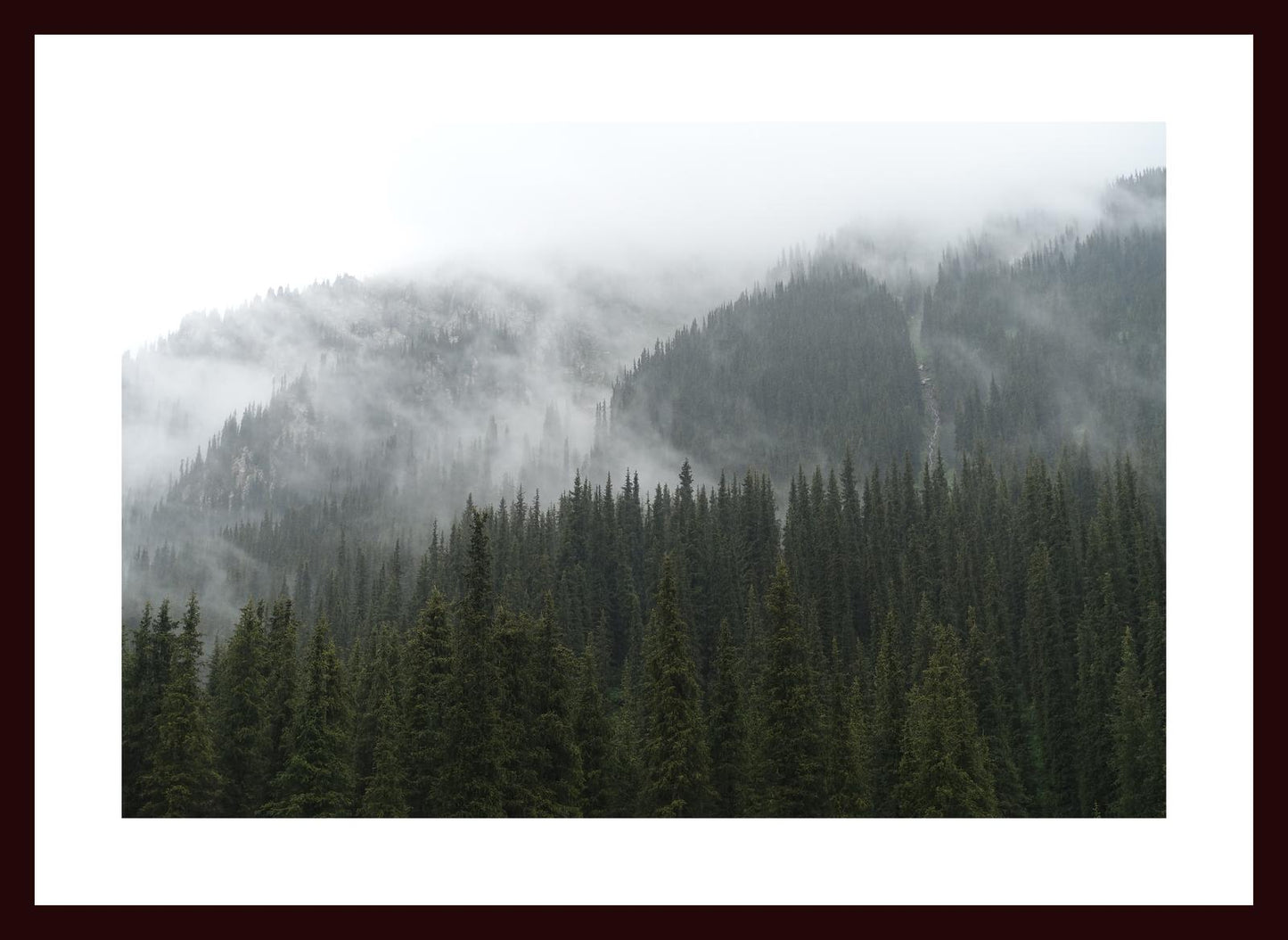 In the misty mountains of the Terskey Alatau Range (Issyk-Kul, June 2018) Framed Art Print