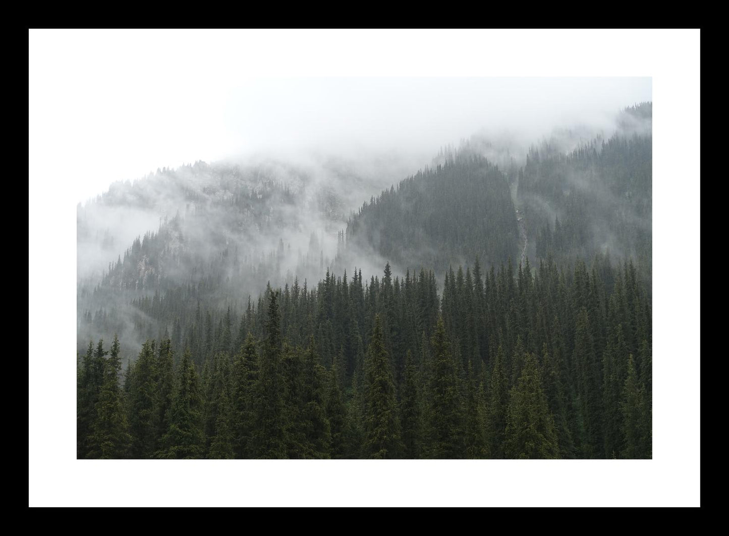 In the misty mountains of the Terskey Alatau Range (Issyk-Kul, June 2018) Framed Art Print