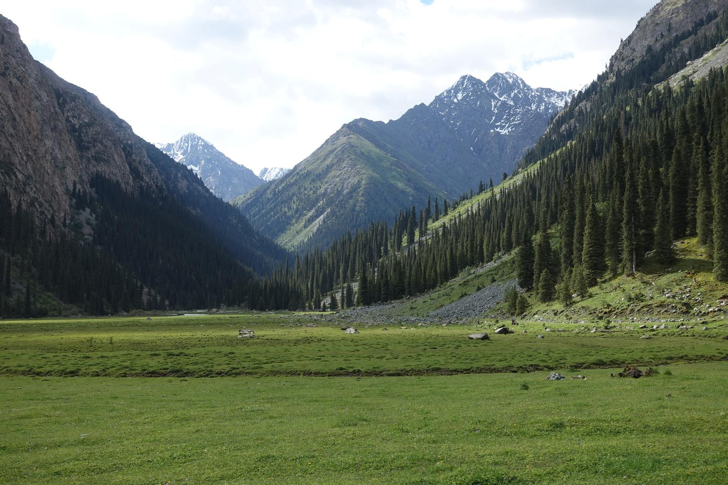 Karakol Valley and the mountains beyond (Issyk-Kul, June 2018) Framed Art Print