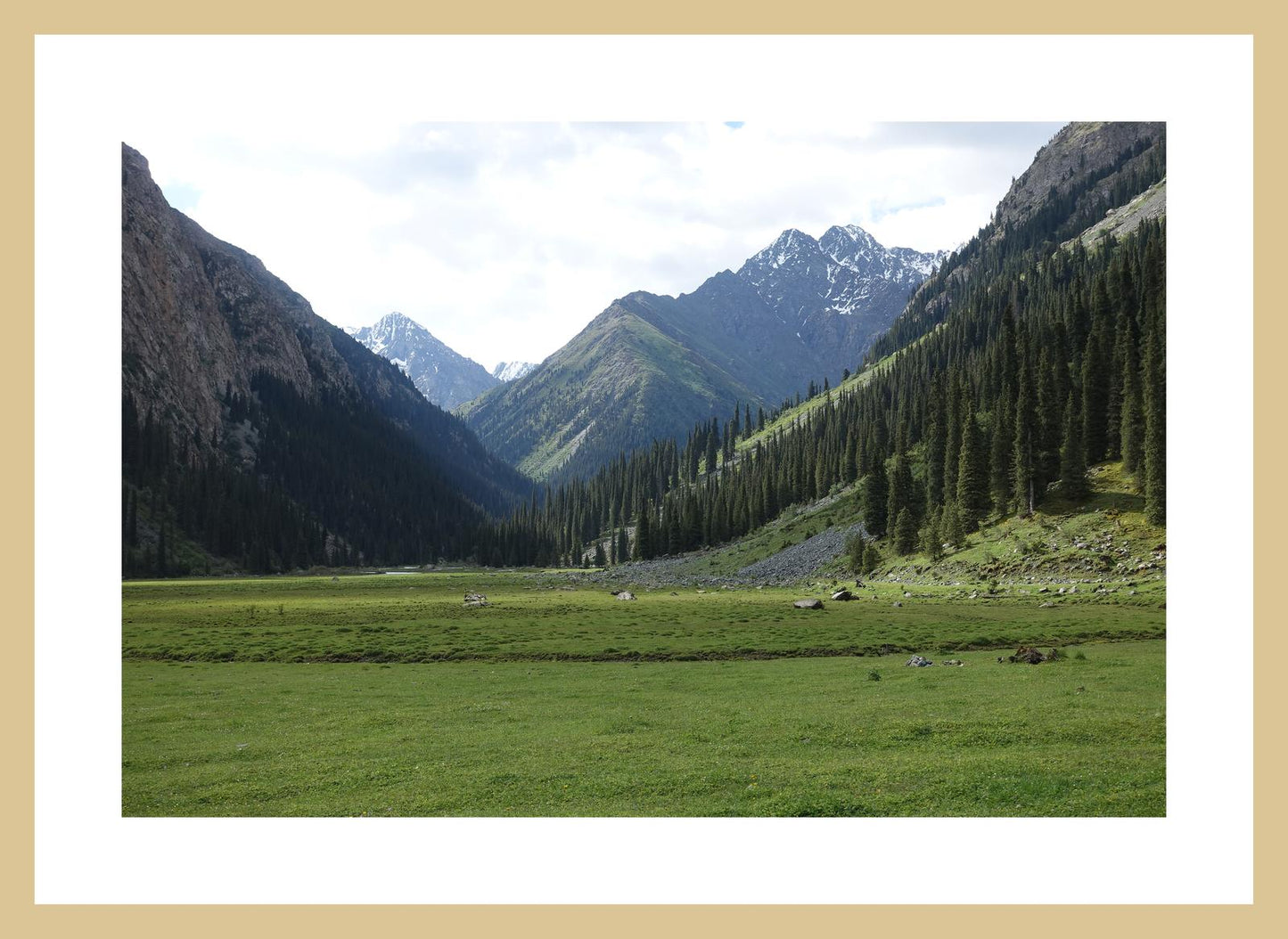 Karakol Valley and the mountains beyond (Issyk-Kul, June 2018) Framed Art Print