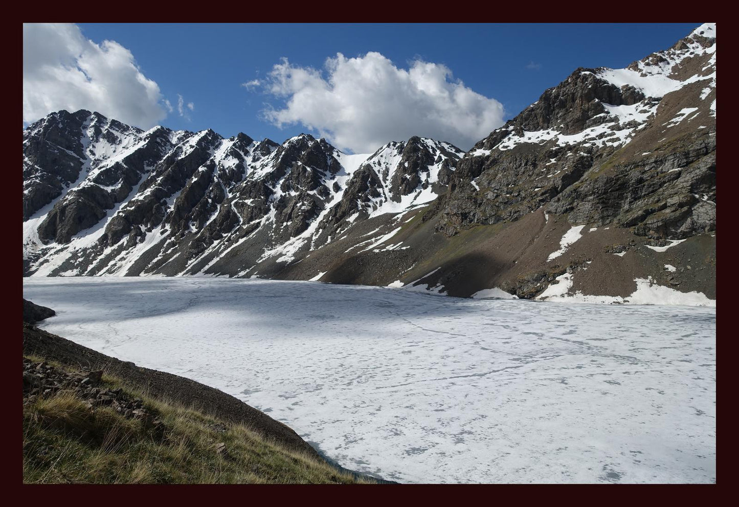 Ala-Kul frozen in early summer (Issyk-Kul, June 2018) Framed Art Print