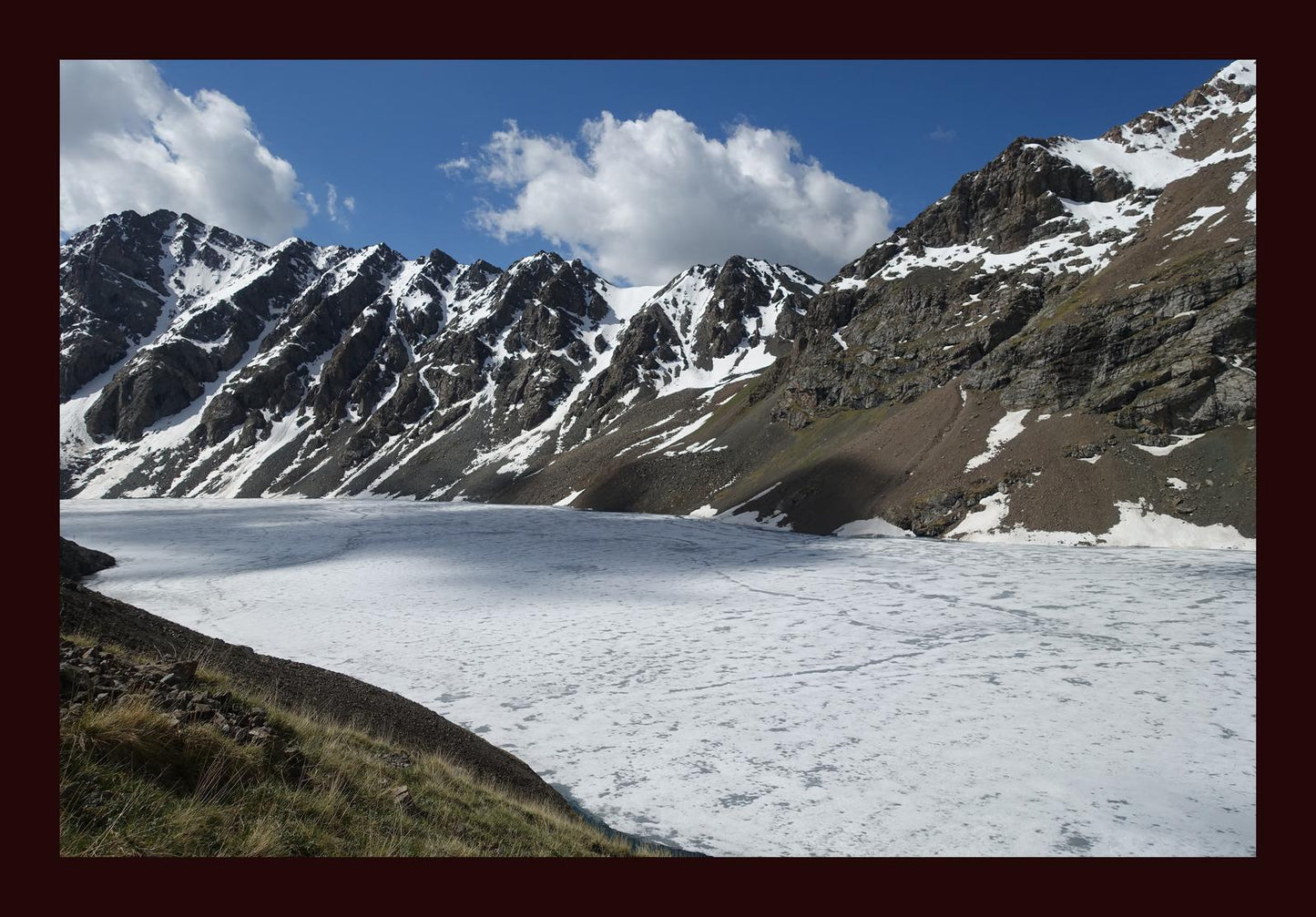 Ala-Kul frozen in early summer (Issyk-Kul, June 2018) Framed Art Print