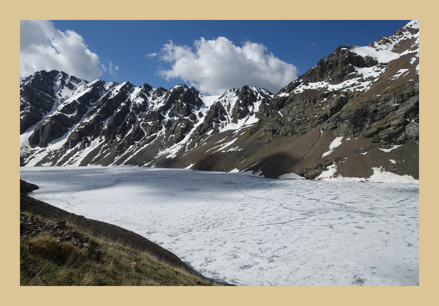 Ala-Kul frozen in early summer (Issyk-Kul, June 2018) Framed Art Print