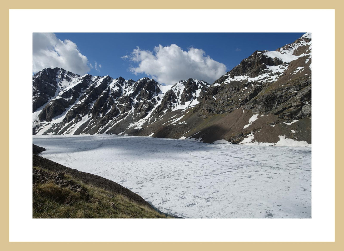 Ala-Kul frozen in early summer (Issyk-Kul, June 2018) Framed Art Print