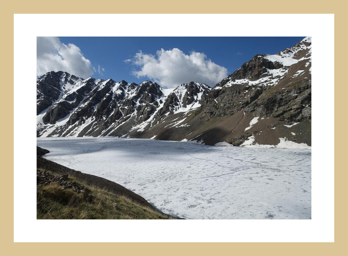 Ala-Kul frozen in early summer (Issyk-Kul, June 2018) Framed Art Print