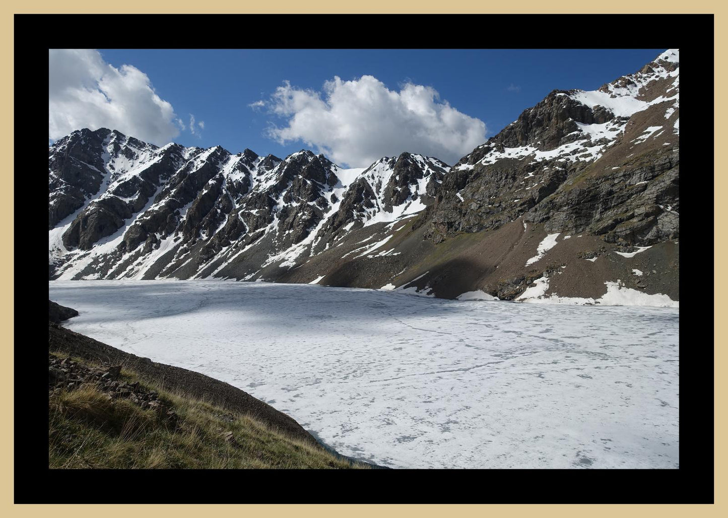 Ala-Kul frozen in early summer (Issyk-Kul, June 2018) Framed Art Print