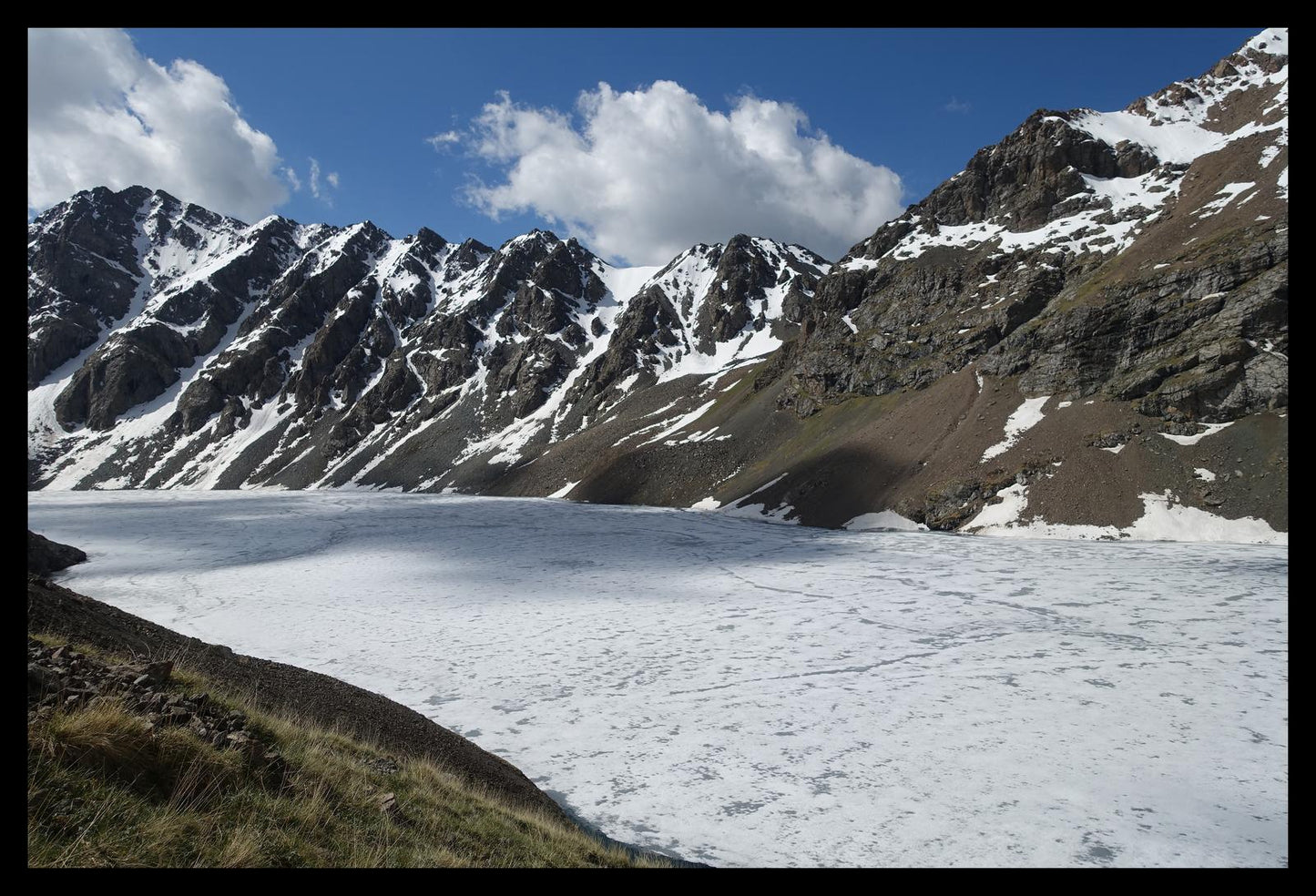 Ala-Kul frozen in early summer (Issyk-Kul, June 2018) Framed Art Print