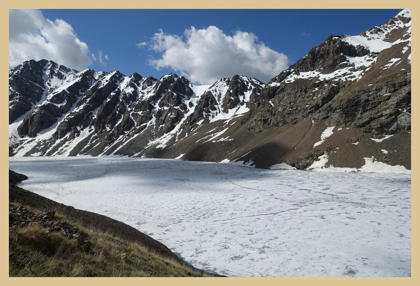 Ala-Kul frozen in early summer (Issyk-Kul, June 2018) Framed Art Print