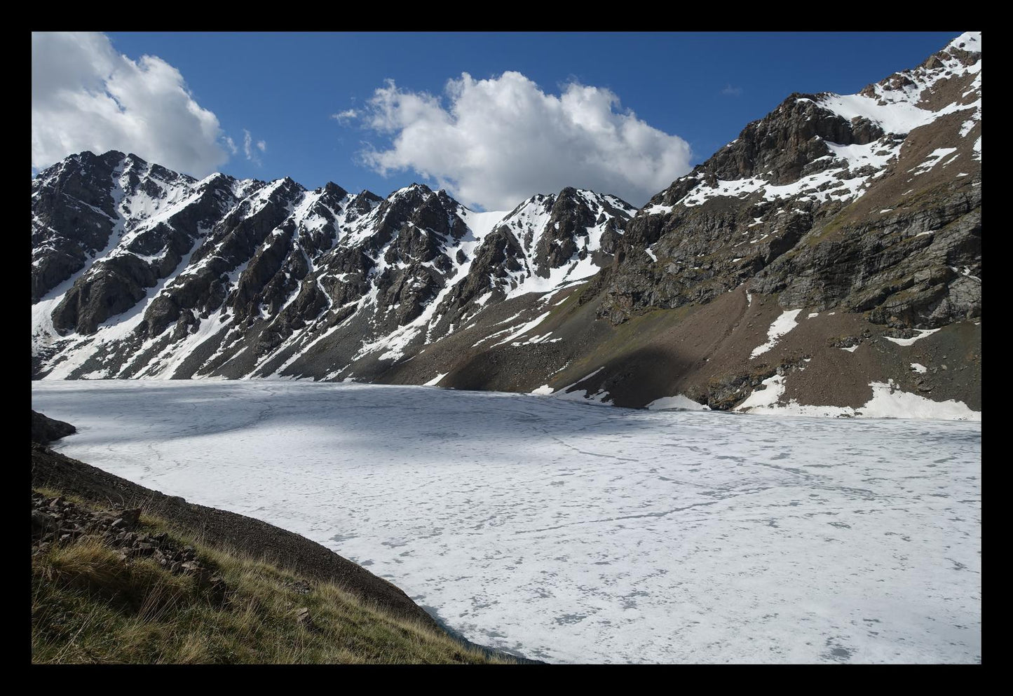 Ala-Kul frozen in early summer (Issyk-Kul, June 2018) Framed Art Print