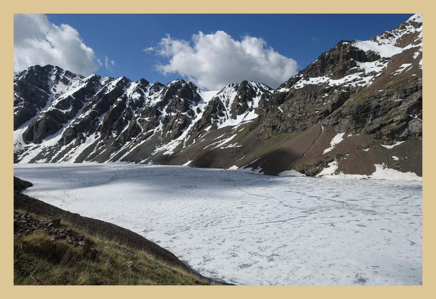 Ala-Kul frozen in early summer (Issyk-Kul, June 2018) Framed Art Print