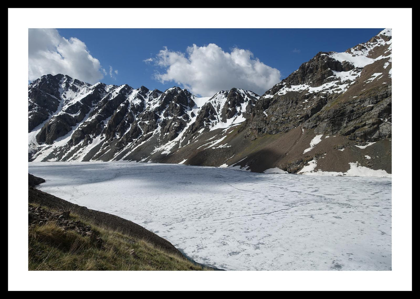 Ala-Kul frozen in early summer (Issyk-Kul, June 2018) Framed Art Print