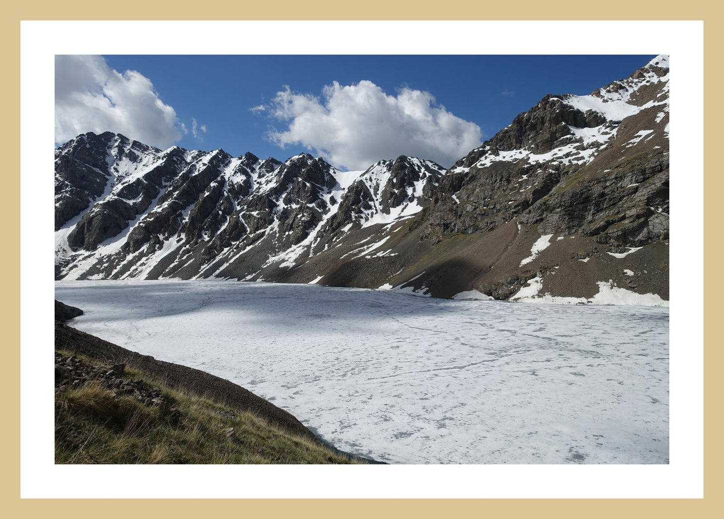 Ala-Kul frozen in early summer (Issyk-Kul, June 2018) Framed Art Print