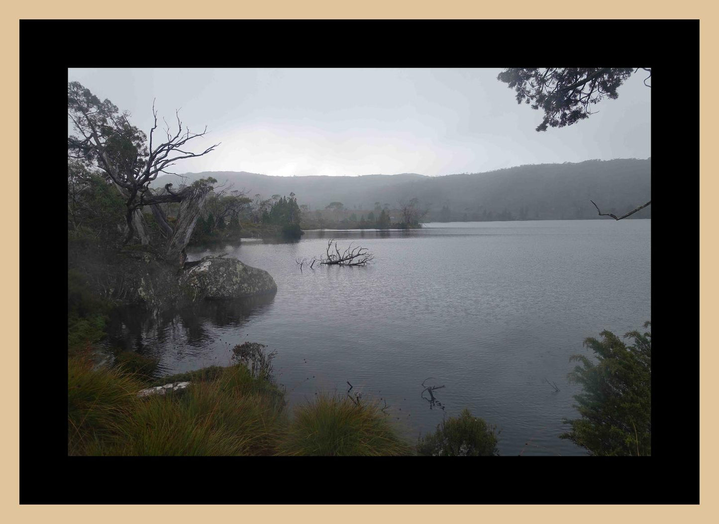 Lake Windermere on a cold, dark day (May 2019) Framed Art Print