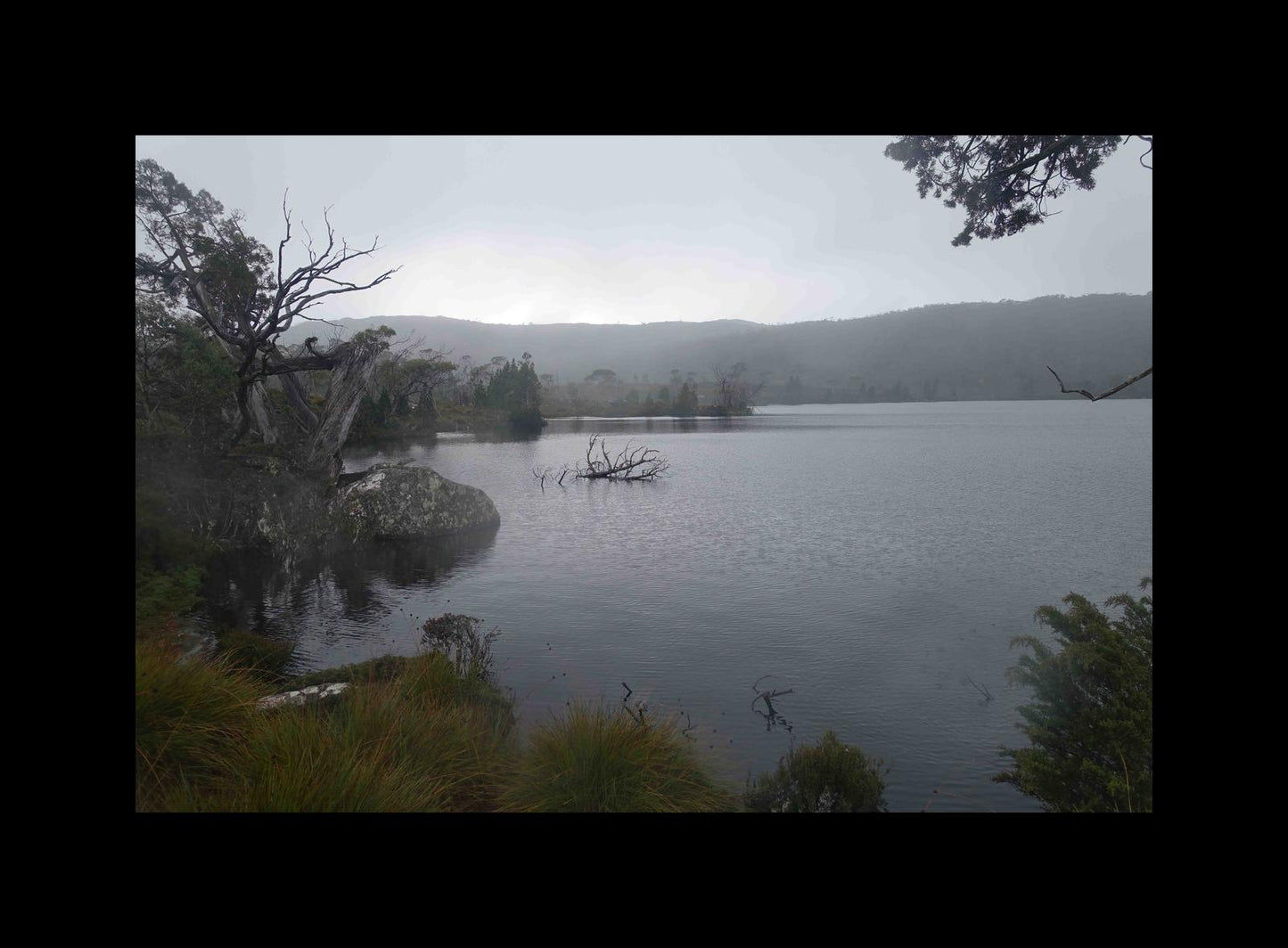 Lake Windermere on a cold, dark day (May 2019) Framed Art Print