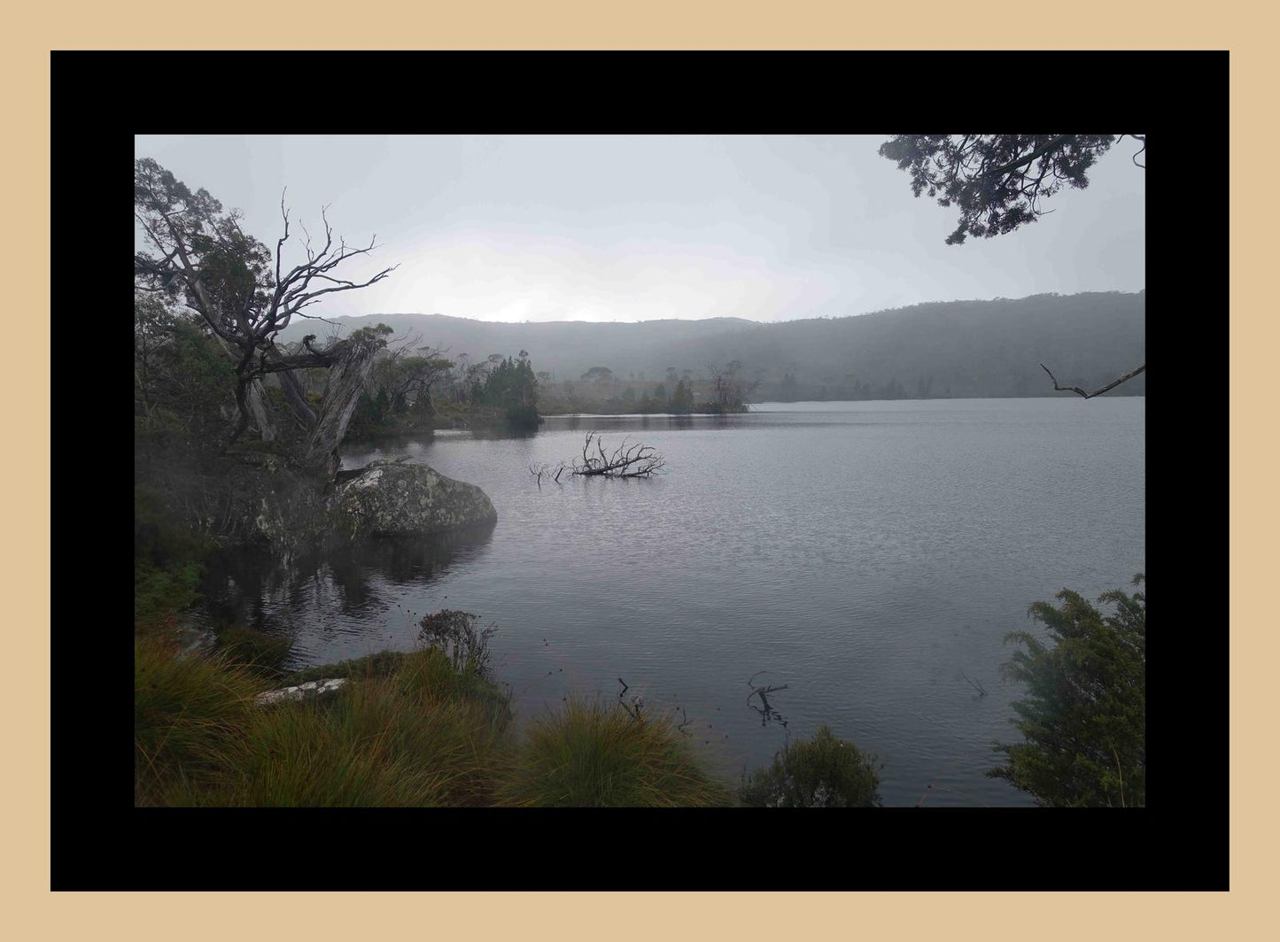 Lake Windermere on a cold, dark day (May 2019) Framed Art Print