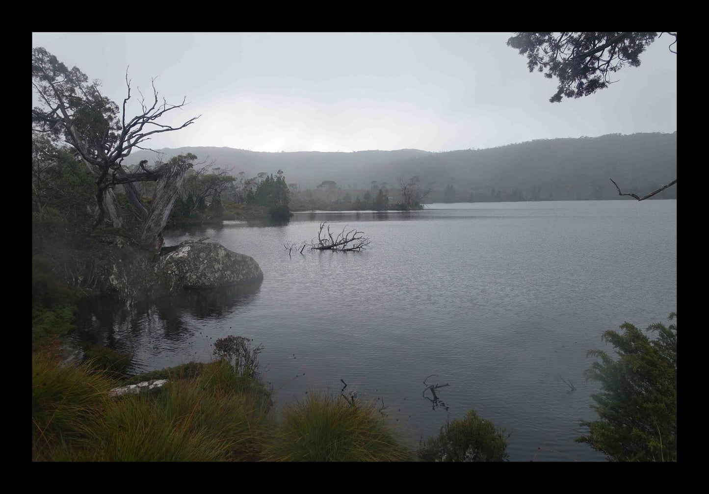 Lake Windermere on a cold, dark day (May 2019) Framed Art Print