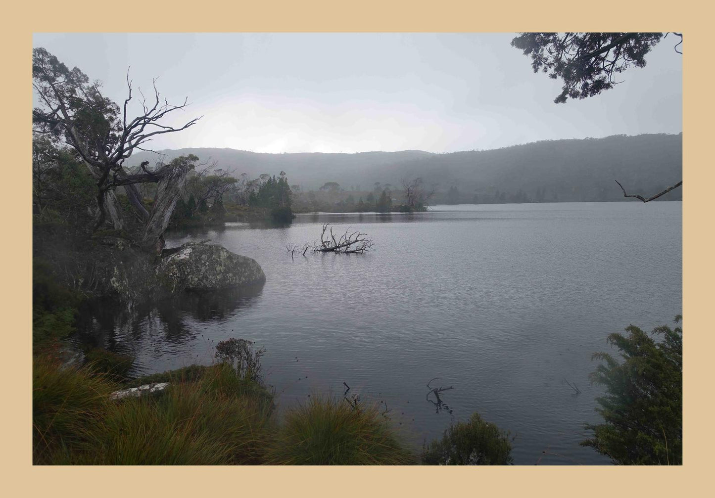 Lake Windermere on a cold, dark day (May 2019) Framed Art Print