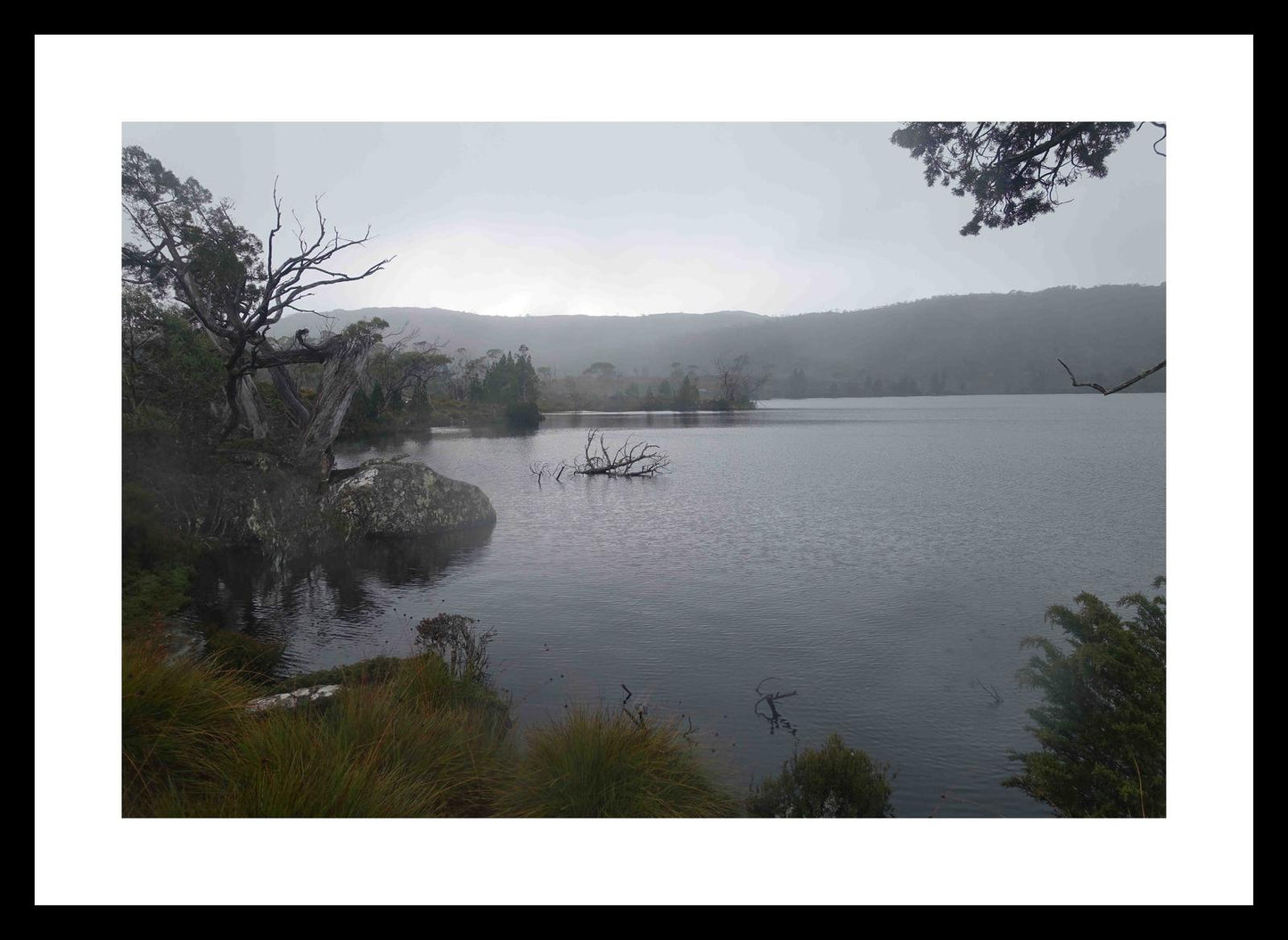 Lake Windermere on a cold, dark day (May 2019) Framed Art Print