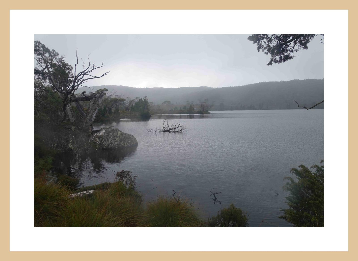 Lake Windermere on a cold, dark day (May 2019) Framed Art Print