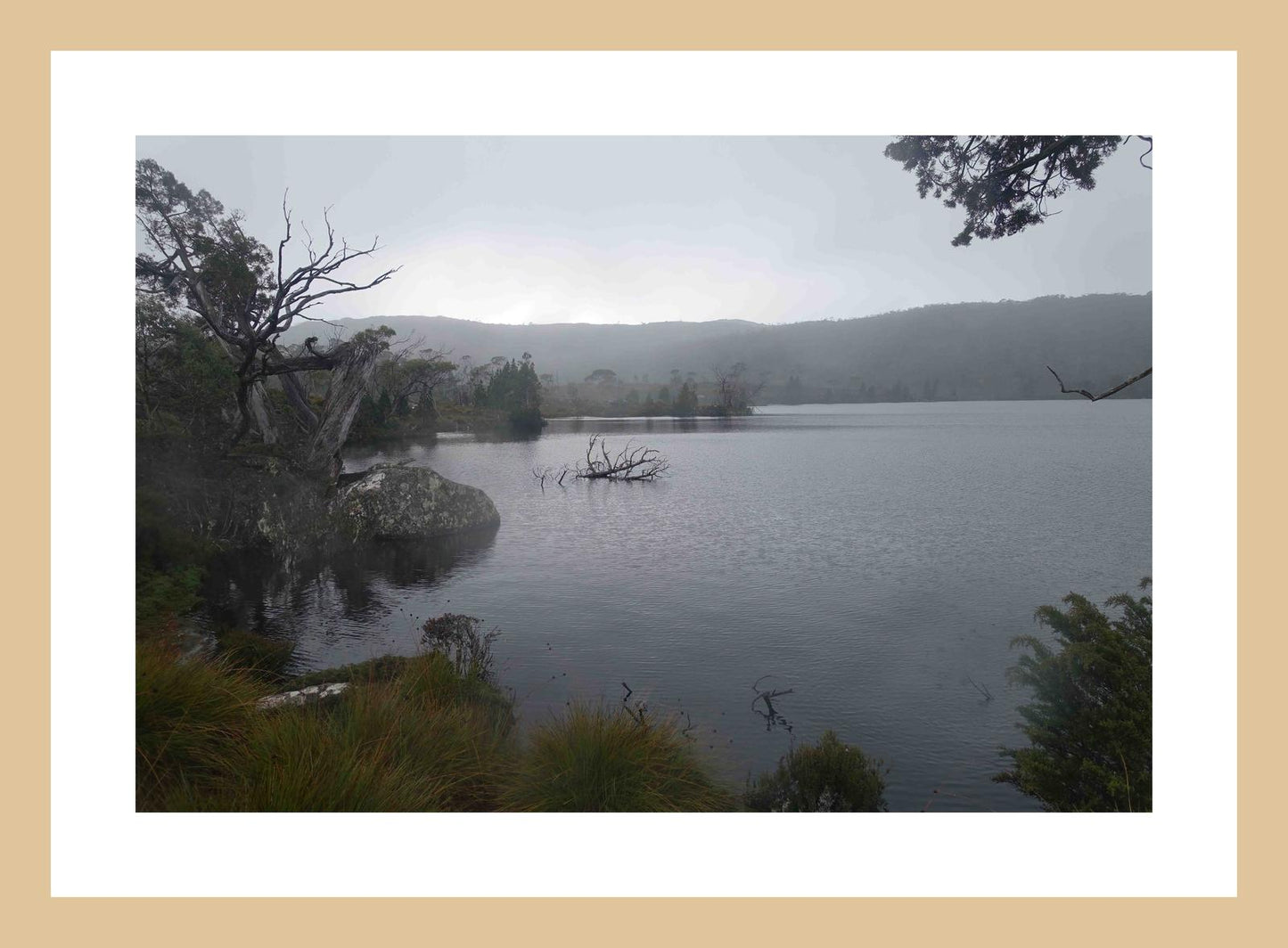 Lake Windermere on a cold, dark day (May 2019) Framed Art Print