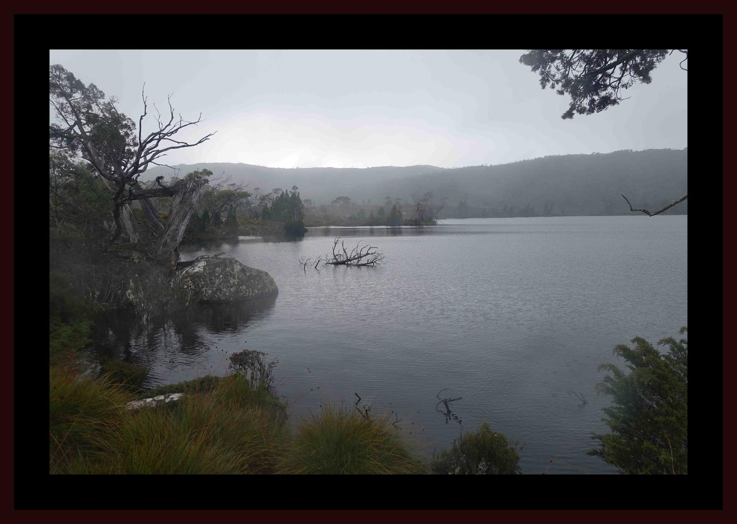 Lake Windermere on a cold, dark day (May 2019) Framed Art Print