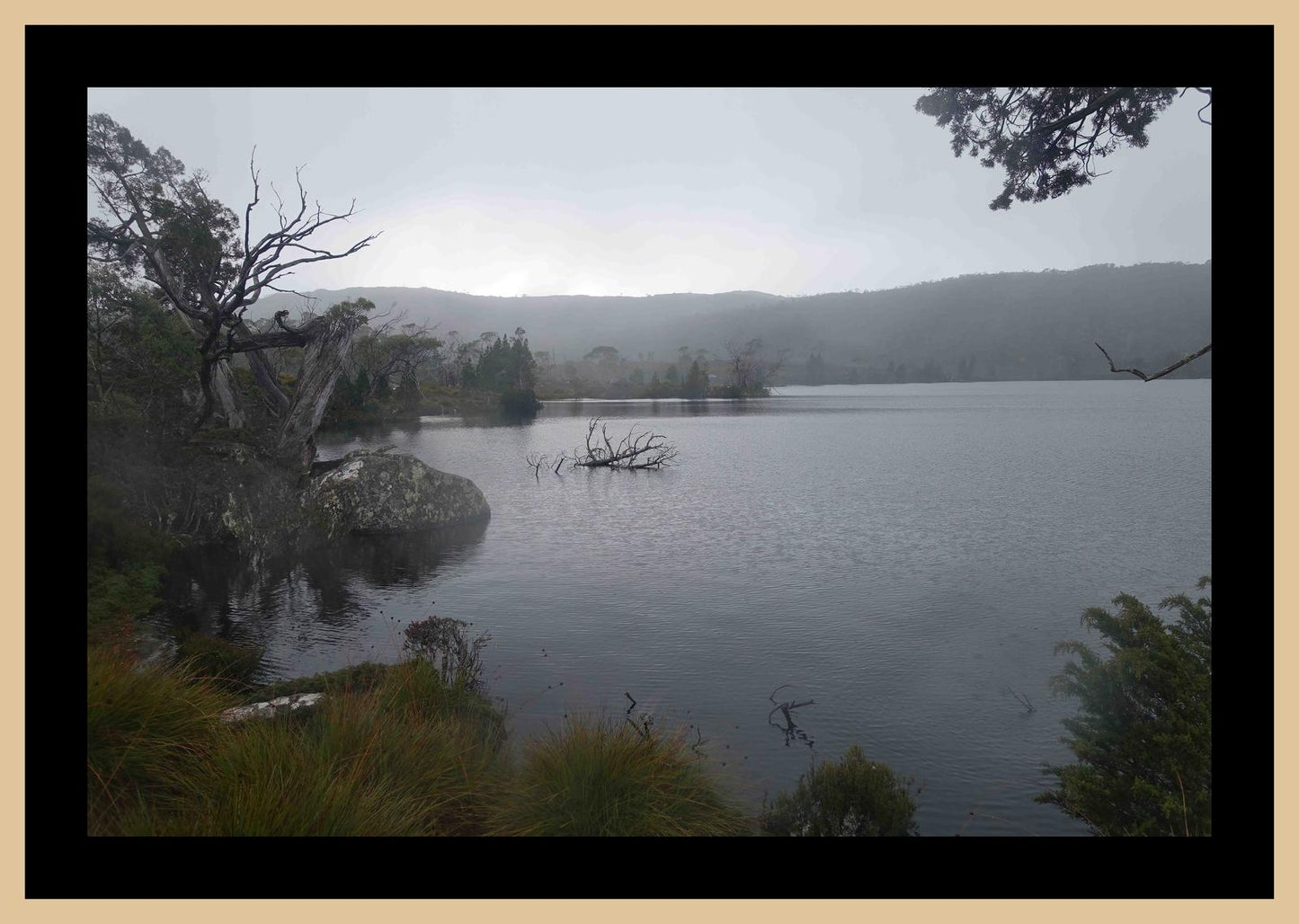 Lake Windermere on a cold, dark day (May 2019) Framed Art Print